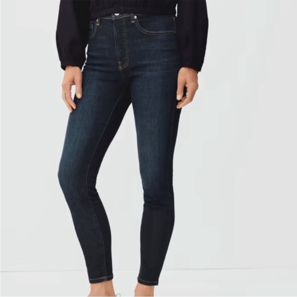 Kiind of Sexy Skinny dark Blue Jeans size 31 straight stretchy cotton mid rise